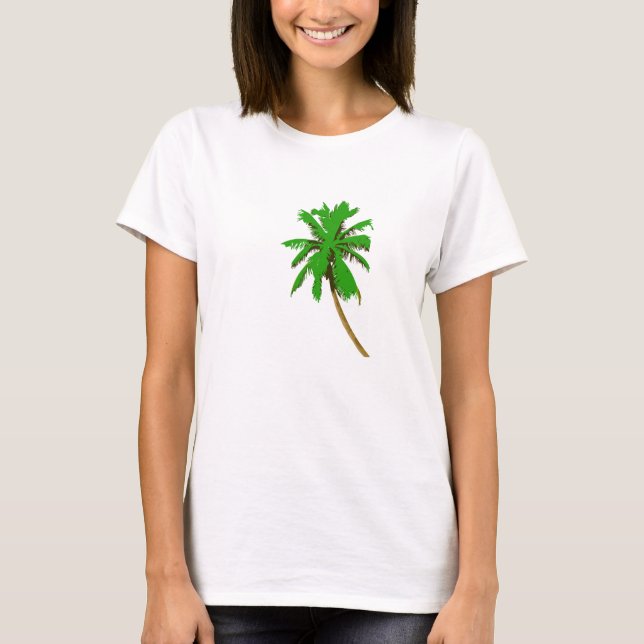 Camiseta palmera, perro (Anverso)
