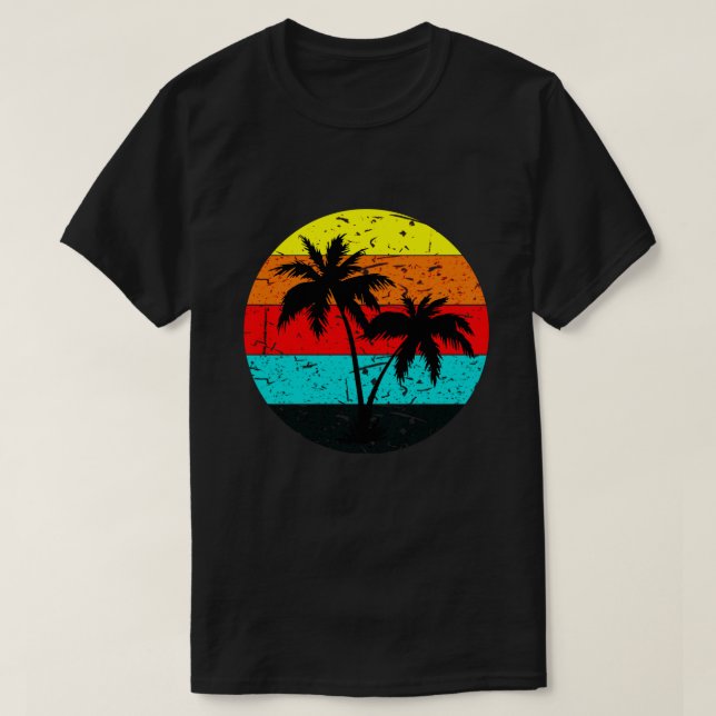 Camiseta palmera retro (Diseño del anverso)
