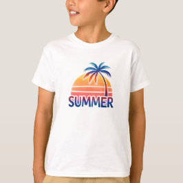Camiseta Palmera retro de verano
