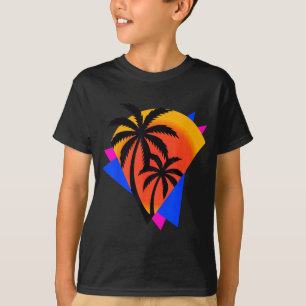 Camiseta Palmera Retro Playa Atardecer Verano Vibraciones T