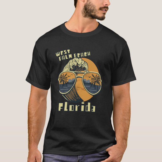Camiseta Palmera Sunglass Florida West Palm Beach Ocean (Anverso)