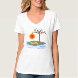 Camiseta Palmera Tropical Brillante, Sol y Olas