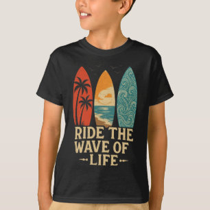 Camiseta Palmera tropical hawaiana tabla de surf playa surf