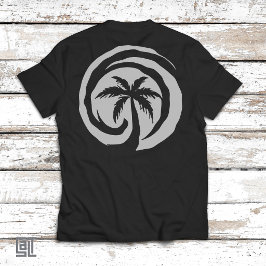Camiseta Palmera Tropical Ola Circular Playa Costera