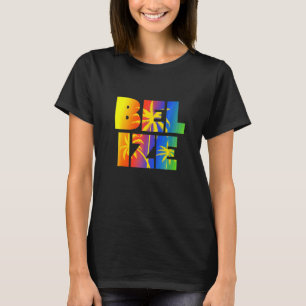 Camiseta Palmeras Arcoíris Tropicales Crucero Belice