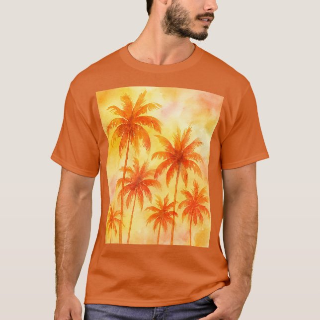 Camiseta palmeras cálidas  (Anverso)