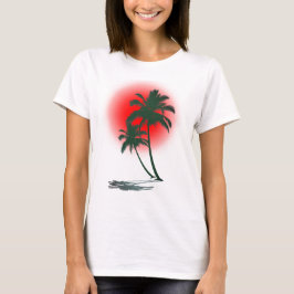 Camiseta Palmeras con Sol Rojo