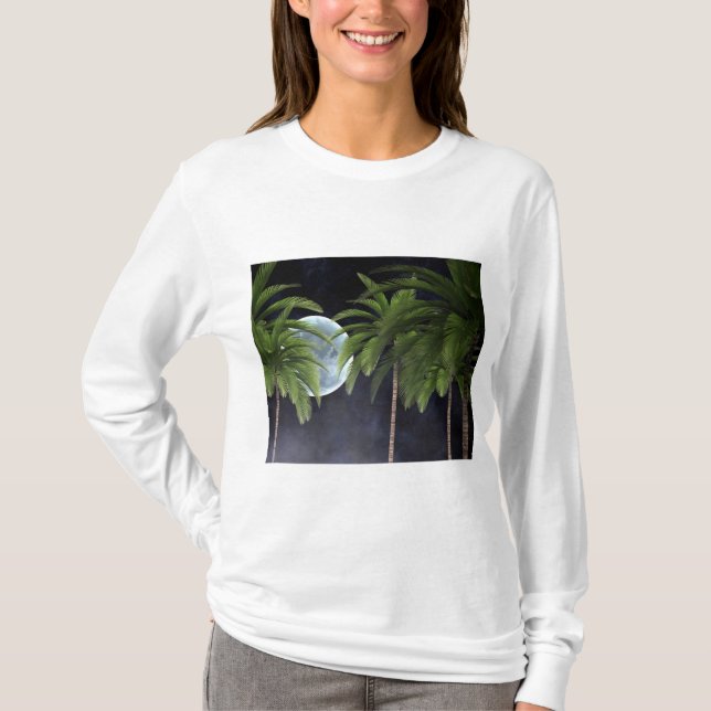 Camiseta Palmeras contra la luna (Anverso)
