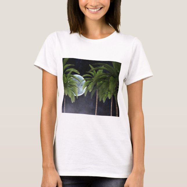 Camiseta Palmeras contra la luna (Anverso)