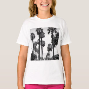 Camiseta Palmeras de California en blanco y negro