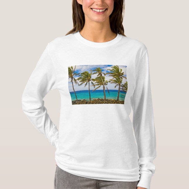 Camiseta Palmeras de coco (Cocos nucifera) balanceándose en (Anverso)