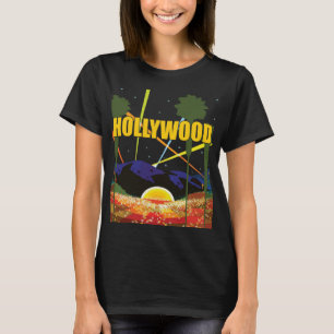 Camiseta Palmeras de Hollywood Puesta de Sol Viaje