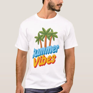 Camiseta Palmeras de Isla Soleada Pegatina de Verano