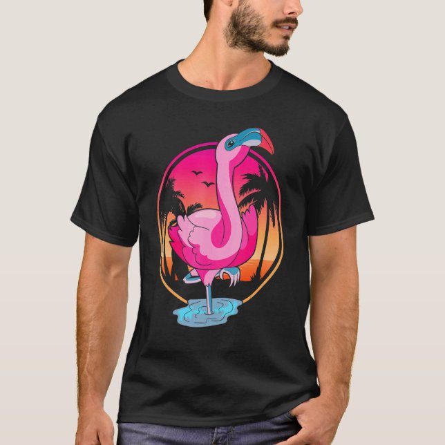 Camiseta Palmeras de la puesta del sol Animales Exóticos Tr (Anverso)