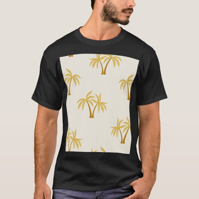 Camiseta Palmeras de Oro: Textil Tropical. (Anverso)