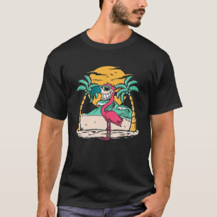Camiseta Palmeras de pájaros tropicales Gafas de sol Animal