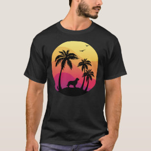 Camiseta Palmeras De Playa Y Tirador De Oro