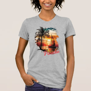 Camiseta Palmeras de vela rosadas Tropicales