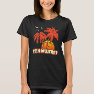 Camiseta Palmeras de verano en Isla Mujeres 80s Atardecer e
