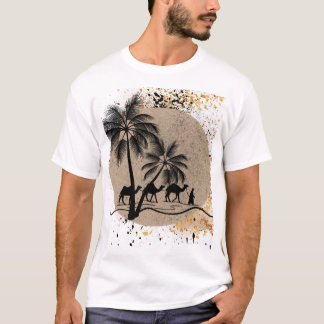 Camiseta Palmeras del desierto y Camellos Tee