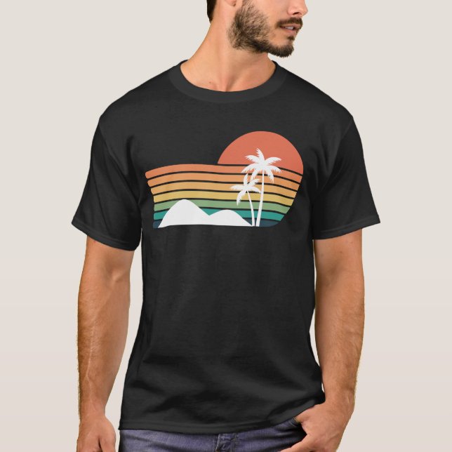 Camiseta Palmeras en el diseño de la puesta de sol de Guay  (Anverso)