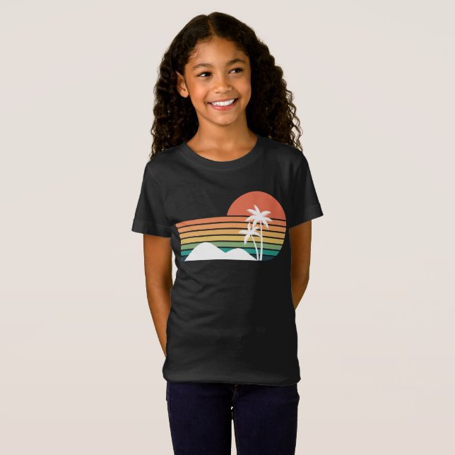 Camiseta Palmeras en el diseño de la puesta de sol de Guay  (Anverso completo)