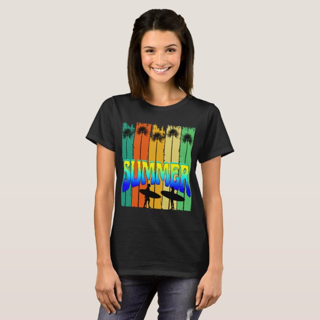 CAMISETA PALMERAS ESTILO VERANO ANTIGUO (Anverso completo)