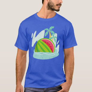 Camiseta Palmeras oceánicas sandía tropical de frutas de ve