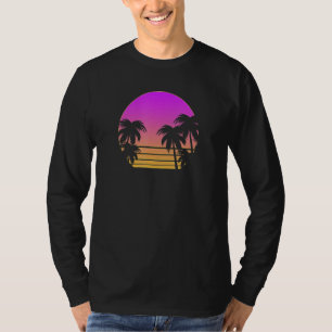 Camiseta Palmeras retro 80's Vaporwave Outrun Art Sunset