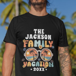 Camiseta Palmeras retro gafas de sol groovic vacaciones fam