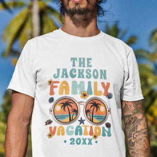 Camiseta Palmeras retro gafas de sol groovic vacaciones fam