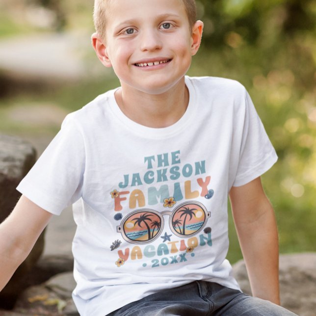 Camiseta Palmeras retro gafas de sol groovic vacaciones fam (Subido por el creador)