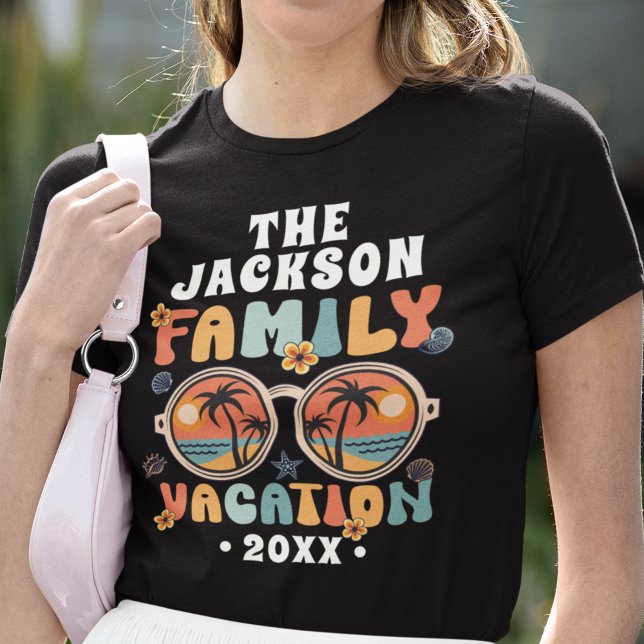 Camiseta Palmeras retro gafas de sol groovic vacaciones fam (Subido por el creador)