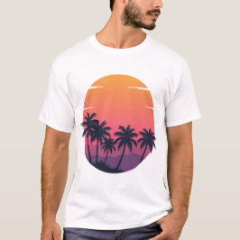 Camiseta Palmeras Retro Sunset