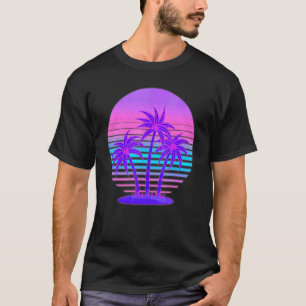 Camiseta Palmeras sintomáticas retro 80 Vaporwave Tropical