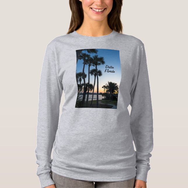 Camiseta Palmeras Sunrise Destin Florid Long Sleeve Shirt (Anverso)