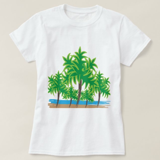 Camiseta Palmeras Tropical (Diseño del anverso)