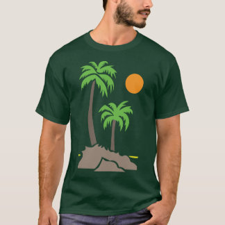 Camiseta Palmeras tropicales con sol en una pequeña isla is