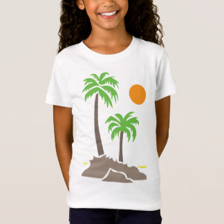 Camiseta Palmeras tropicales con sol en una pequeña isla is