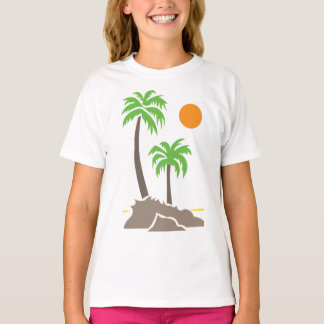 Camiseta Palmeras tropicales con sol en una pequeña isla is