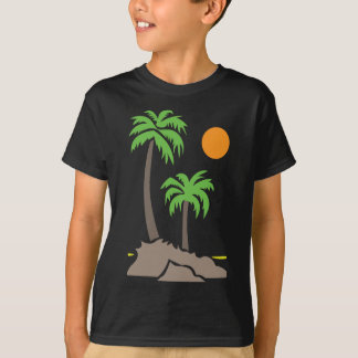 Camiseta Palmeras tropicales con sol en una pequeña isla is