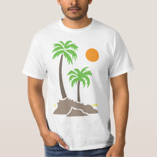 Camiseta Palmeras tropicales con sol en una pequeña isla is