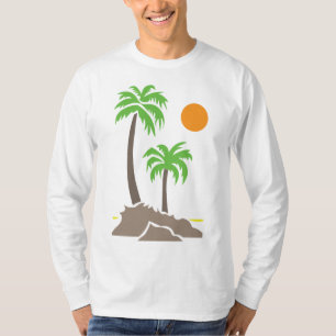 Camiseta Palmeras tropicales con sol en una pequeña isla is