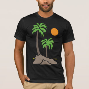 Camiseta Palmeras tropicales con sol en una pequeña isla is