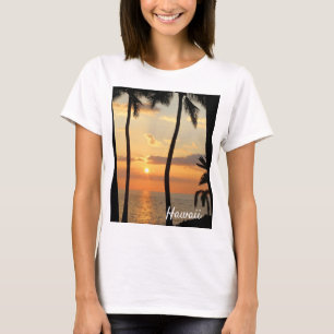 Camiseta Palmeras tropicales de la puesta del sol de Hawaii