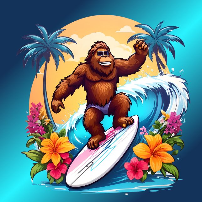 Camiseta Palmeras Tropicales de Surf para Pie Grande (Subido por el creador)