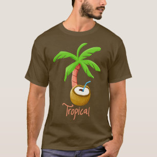 Camiseta Palmeras y bebida de coco en hawaii TShirt