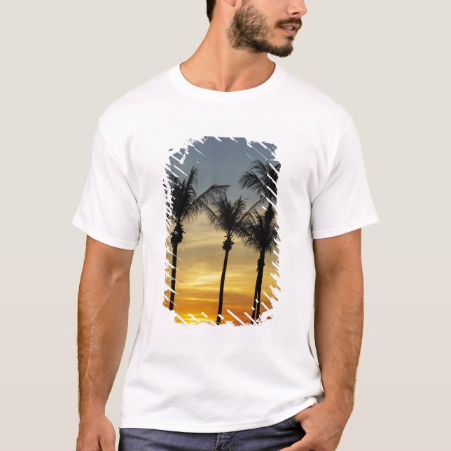 Camiseta Palmeras y puesta de sol, playa de Mindil (Anverso)