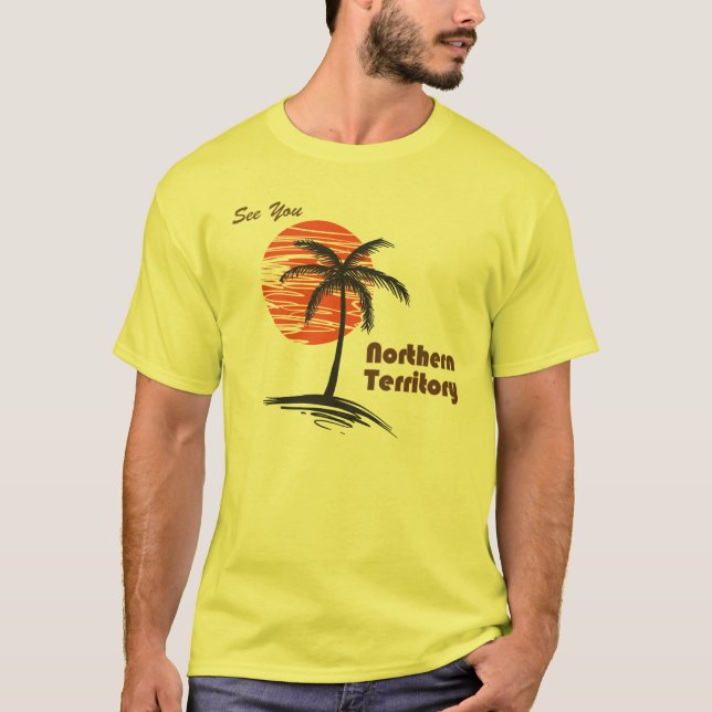 Camiseta Palmeras y puesta del sol (Anverso)