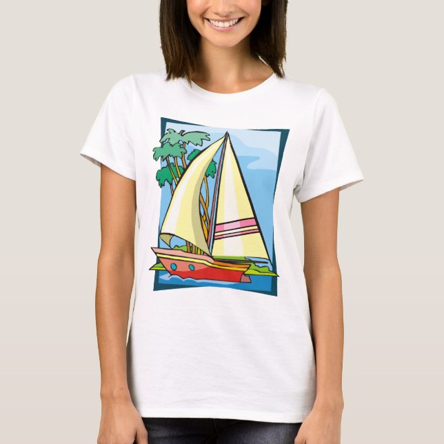 Camiseta Palmeras y velero (Anverso)